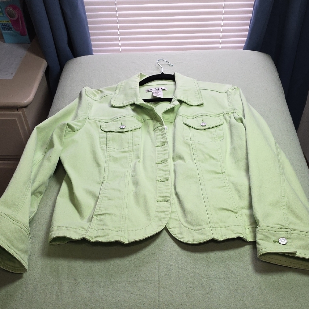 A.M.I. XL Women's Light Green Denim Jacket